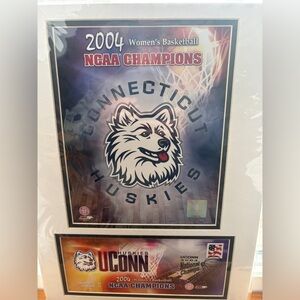 2004 UCONN NCAA CHAMPIONS FIRST DAY COVER ISSUE STAMP W/ POSTER SEALED